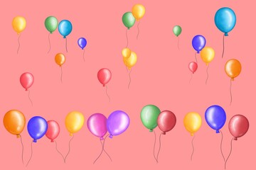 Balloons background  red