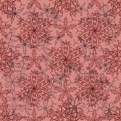 pattern with interesting doodles on colorfil background. Vector illustration.