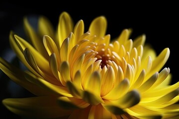 Portrait chrysanthemum flower with black background AI Generative