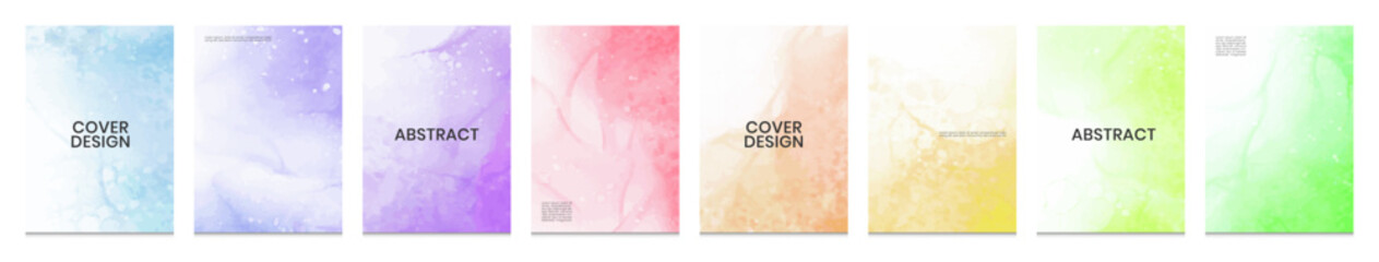 Abstract watercolor cover background design collection. Presentation report banner, magazine, social media, creative album art poster layout template.