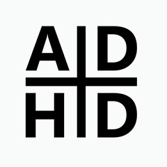 Obraz premium ADHD Icon. Attention Deficit, Hyperactivity Disorder Symbol. 