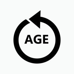 Age Arrow Circle Icon. Aged Symbol - Vector.  