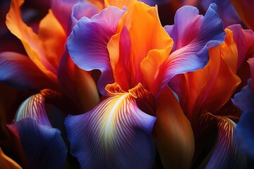 Portrait macro iris flower AI Generative