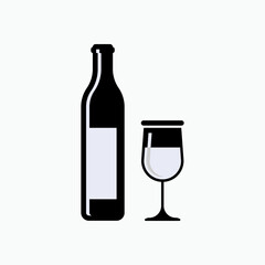 Alcoholic Beverages Icon. Liquor Symbol - Vector