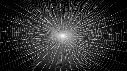 Naklejka premium Intricate Spider Web Background. Delicate Artistry, Nature's Pattern, Black and White.