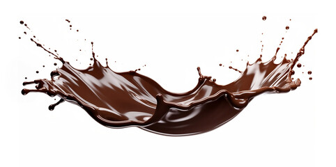 Chocolate, cocoa and coffee milk isolated flow splash