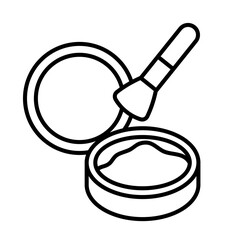 Cute makeup powder outline icon