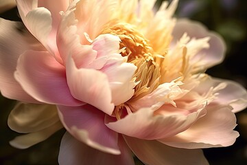 Portrait beautiful peony flower with light exposure AI Generative