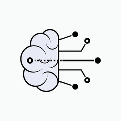  Artificial Intelegent Icon. Genius, Cleverman. Smart Think, AI Symbol.      