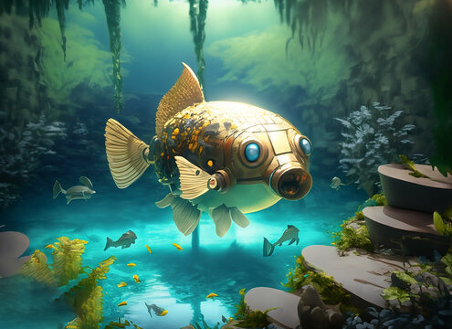 fish swimming in aquarium