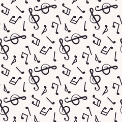 seamless pattern with musical notes