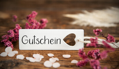 Natural Background With Label With Gutschein