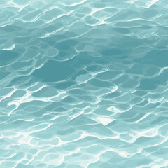 Wave of sea surface with light reflection  for seamless background, flat vector.