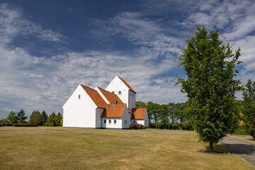 Fototapeta na wymiar Hampen Church - Hampen Parish is a parish in Ikast-Brande Provsti (Viborg Diocese). Denmark