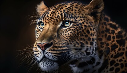 Fototapeta na wymiar Leopard portrait generative Ai