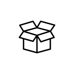 Box icon or logo in modern line style. High-quality black pictogram for website design and mobile applications. Vector illustration isolated on white background.