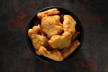 Concept of tasty fast food - delicious nuggets