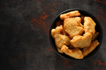 Concept of tasty fast food - delicious nuggets