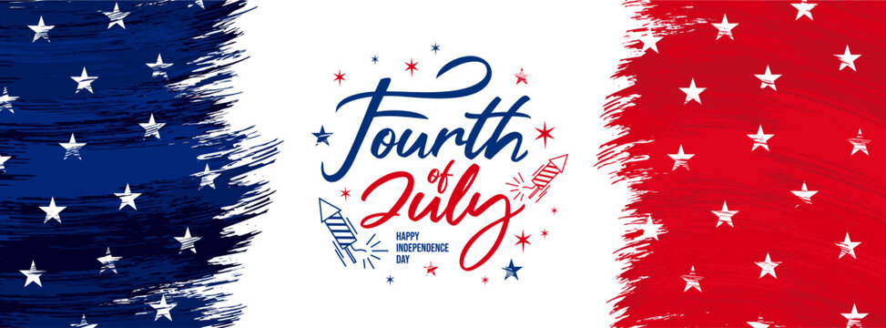 Fourth of july, Happy independence day, Happy 4th of july, greeting card, stars, rocket, fireworks, celebration, background, clipart for post, ads, sale, banner, flyer, invitations, poster, vector, us