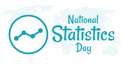 National statistics day with circle statistics icon and world map background in flat design