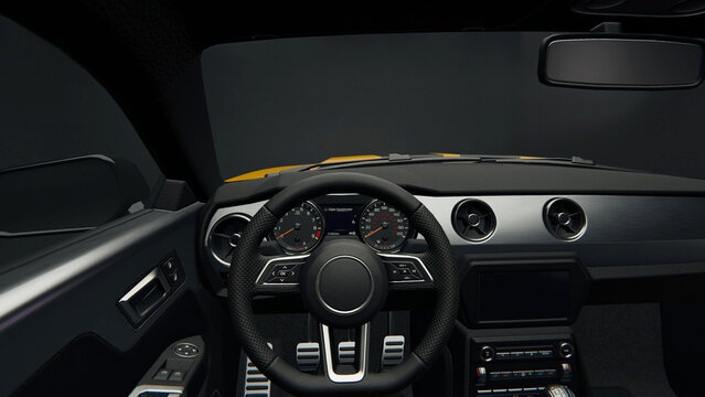 Car interior sport high detail render