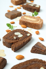 Concept of delicious sweet food - cake roll