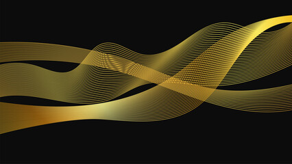 Abstract backdrop with luxury golden waves