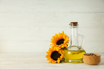 Concept of ingredients for cooking - Sunflower oil