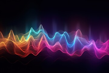 AI voice cloning technology, abstract colorful waves concept illustration, Generative AI