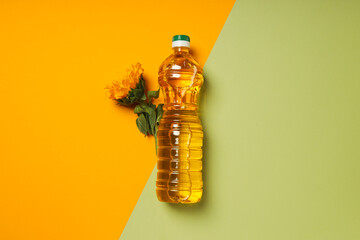 Concept of ingredients for cooking - Sunflower oil