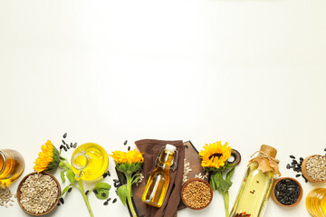 Concept of ingredients for cooking - Sunflower oil