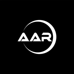AAR letter logo design with black background in illustrator, cube logo, vector logo, modern alphabet font overlap style. calligraphy designs for logo, Poster, Invitation, etc.