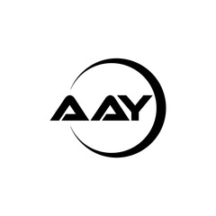 AAY letter logo design with white background in illustrator, cube logo, vector logo, modern alphabet font overlap style. calligraphy designs for logo, Poster, Invitation, etc.