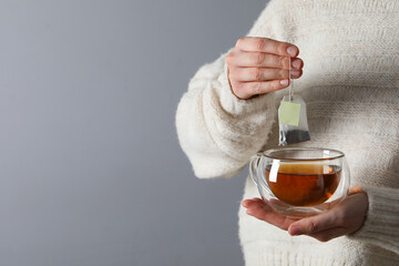 Hot drink for get warm - tea in cup