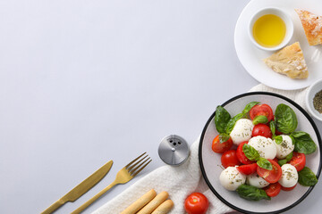Concept of tasty Italian cuisine food - Caprese salad