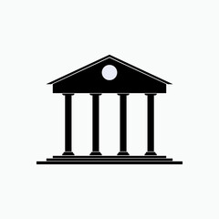  Building Icon. Architecture ,Court. Museum,  Bank Symbol - Vector Logo Template.    