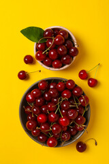 Concept of fresh summer food - delicious cherry
