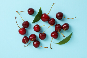 Naklejka na ściany i meble Concept of fresh summer food - delicious cherry
