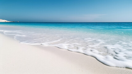 Fototapeta na wymiar White Sand And Sea Waves