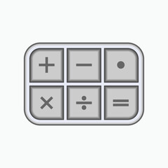 Calculator Icon within Line Art Style.