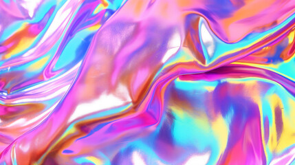 Naklejka na ściany i meble Colorful Vibrant Holographic Pastel Foil Background
