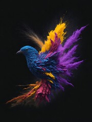 Obraz premium A centered explosion of colorful powder