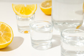 Concept of strong alcoholic drink - vodka drink