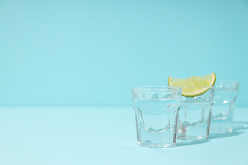 Concept of strong alcoholic drink - vodka drink