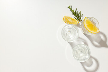 Concept of strong alcoholic drink - vodka drink