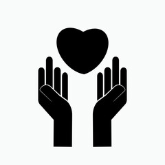 Obraz premium Care Icon. Give, Support. Donation, Charity Symbol - Vector. 