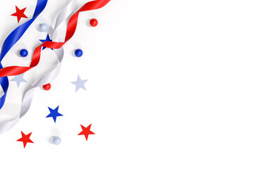 fourth of july happy independence day background. template for greeting, poster and card. Flag of the United States. vector illustration