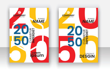 Corporate modern annual report book cover template set.