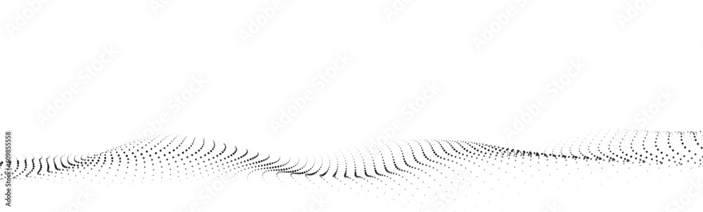 Poster wave of particles. digital wave background concept. abstract technology background. big data visuali