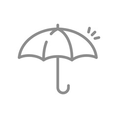 Umbrella simple line vector icon. Insurance, protected and secured symbol.